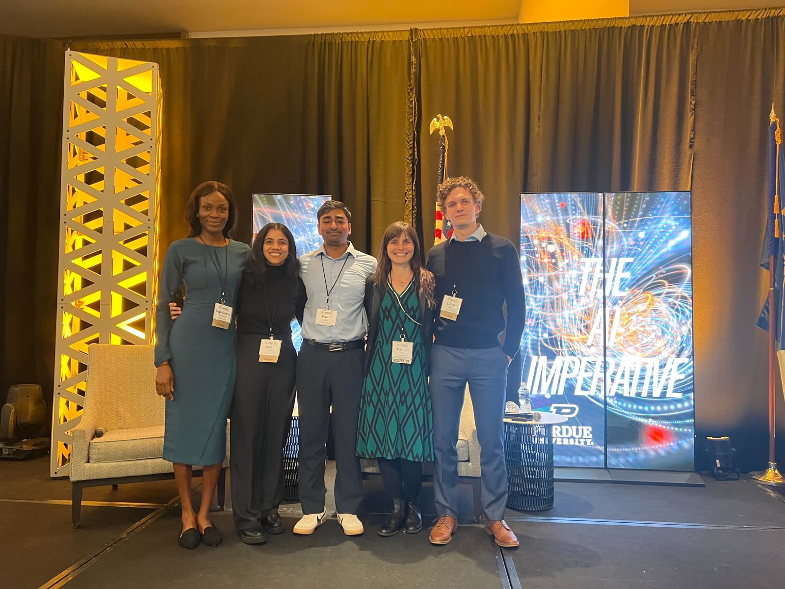 Five participants at the Purdue–Google AI Summit